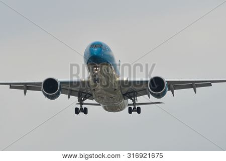 Passenger Airplane Landing At Saigon Airport