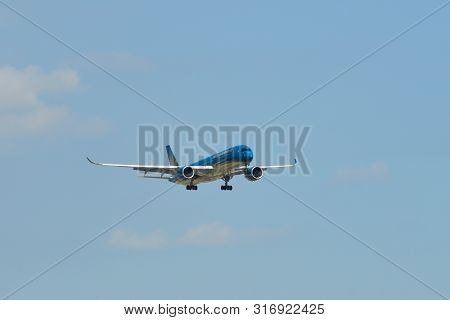 Passenger Airplane Landing At Saigon Airport