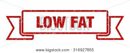 Low Fat Grunge Ribbon. Low Fat Sign. Low Fat Banner