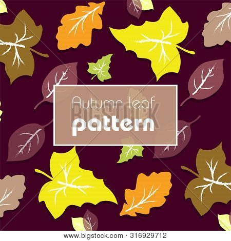 Autumn Theme Seamless Pattern Design With Colorful Leaf Element