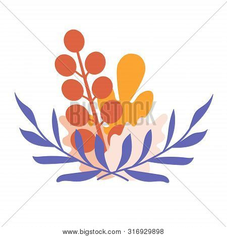 Collection Beautiful Colourful Autumn Leaves Isolated On White Background. Vector Illustration