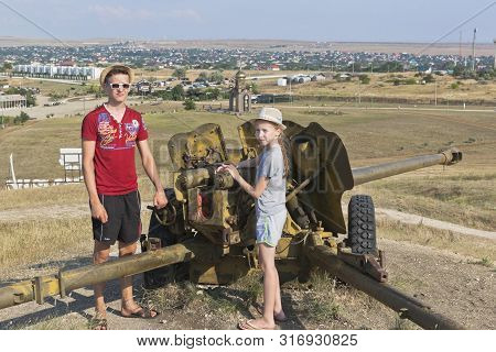 Taman, Temryuk District, Krasnodar Region, Russia - July 17, 2019: Visitors Of The Ataman Ethnograph