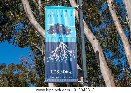 .school Banner And Logo At University Of California, San Diego