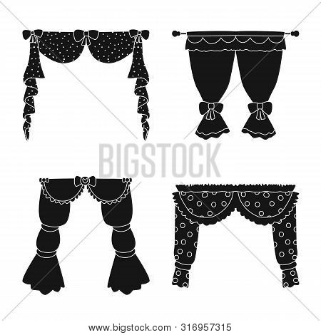 Vector Illustration Of Garter And Blinds Logo. Set Of Garter And Drapery Stock Vector Illustration.