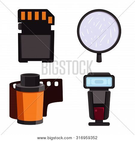 Vector Illustration Of Studio And Photo Sign. Collection Of Studio And Equipment Stock Vector Illust