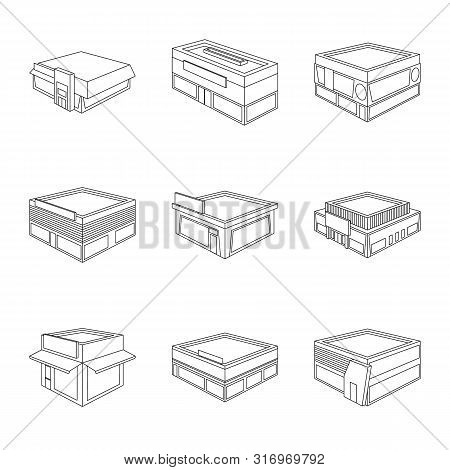 Vector Design Of Business And Supermarket Icon. Set Of Business And Showcase Vector Icon For Stock.