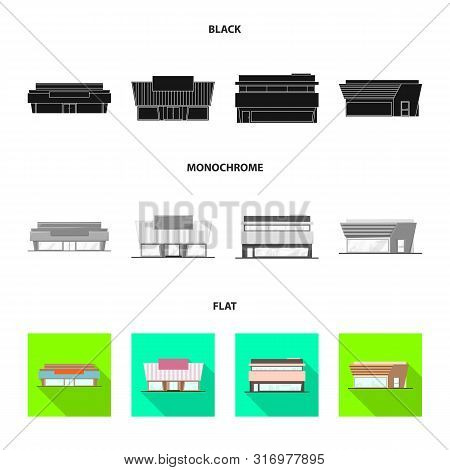 Vector Illustration Of Boutique And Construction Sign. Set Of Boutique And Cityscape Stock Vector Il