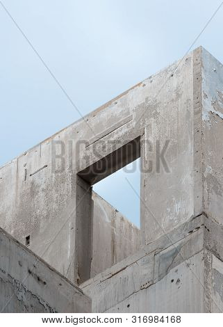 The Doorframe Of A New Sheel Structure With Blue Sky