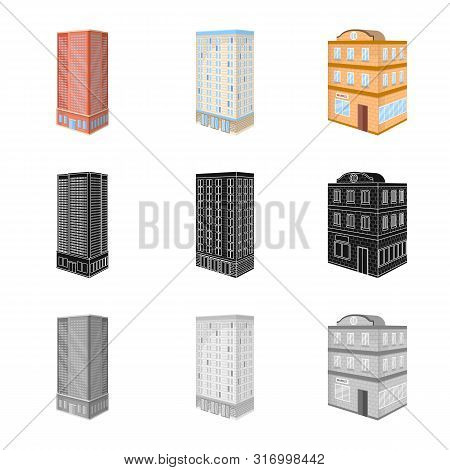 Vector Illustration Of Construction And Building Logo. Set Of Construction And Estate Vector Icon Fo