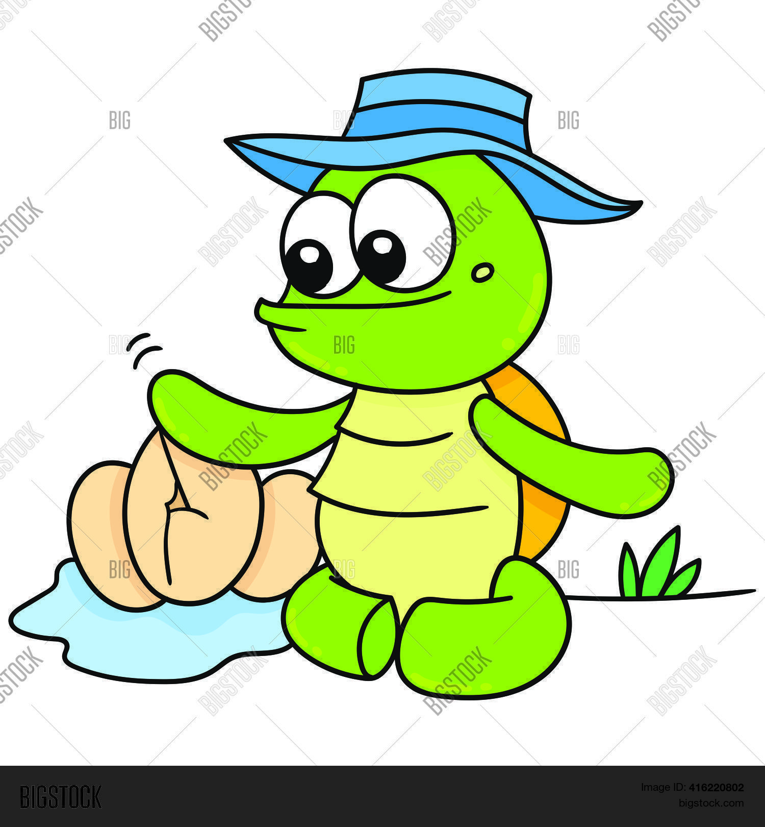 Turtle Caring Eggs Vector & Photo (Free Trial) | Bigstock