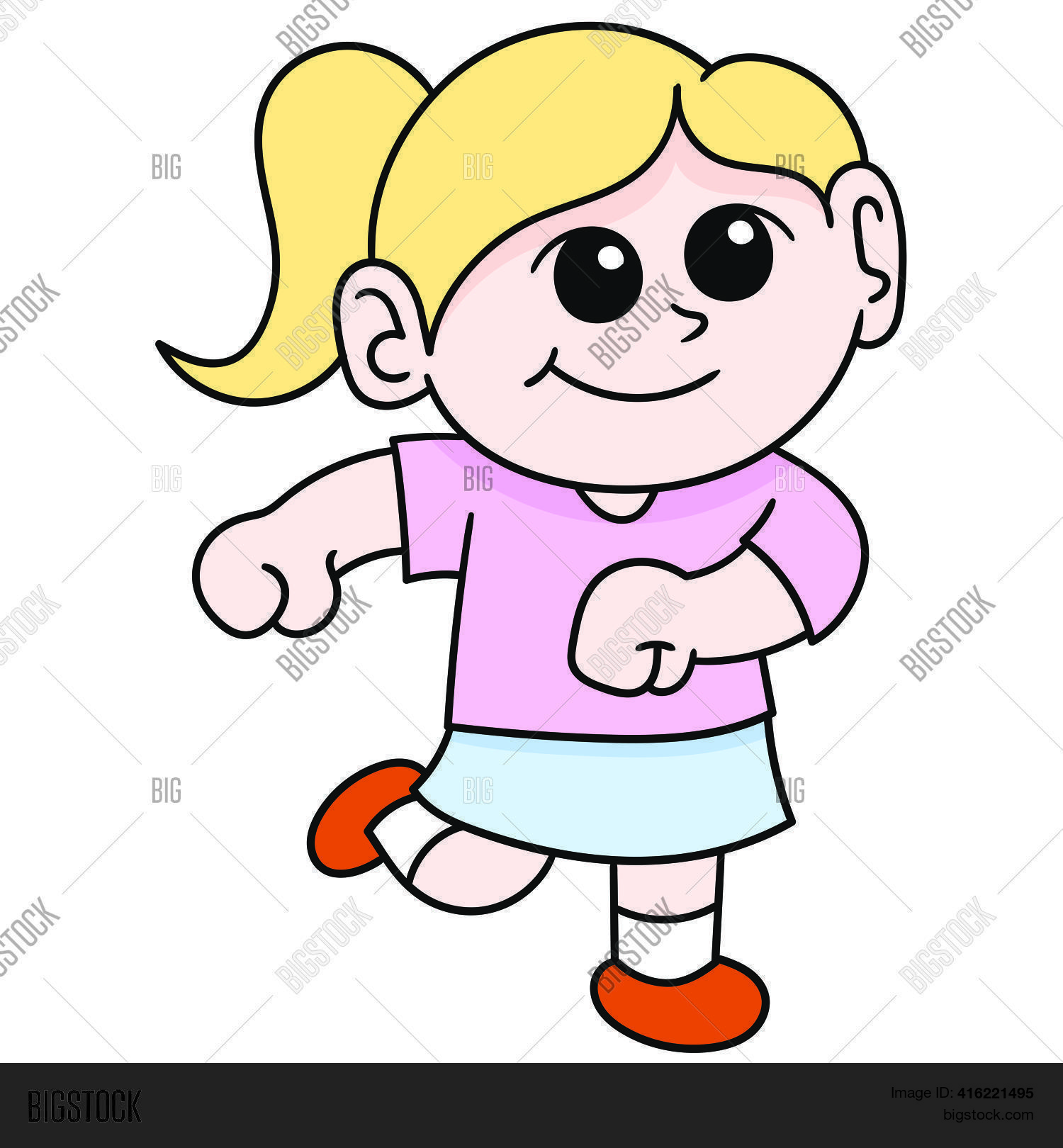 Cartoon Little Girl Vector & Photo (Free Trial) Bigstock
