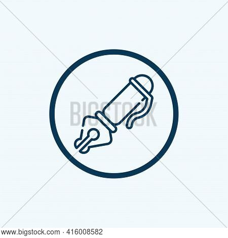 Fountain Pen Icon Isolated On White Background From Education Collection. Fountain Pen Icon Trendy A