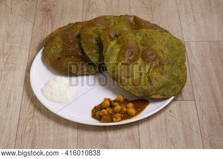 Indian Cuisine Kadhi - Vegetarian Curry Made Of Buttermilk And Chick Pea Flour. Served In A Bowl Or 