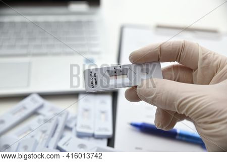 Covid-19 Virus Disease Healthcare Check, Corona Virus Rapid Antigen Test Computer