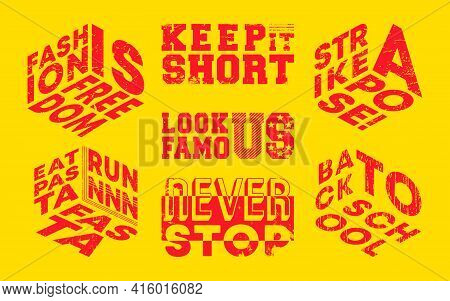 Fashion Slogans Set For T-shirt, Stamp, Tee Print, Applique, Fashion Slogan, Badge, Label Clothing, 