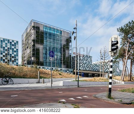 The Hauge, Netherlands - Aug 22, 2018: Side View Of International Criminal Court Cour Penal Internat