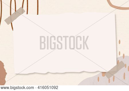 Paper note frame with Memphis pattern background