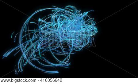 3d render of Swirl spline line abstract background. desktop wallpaper.