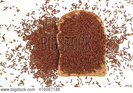 Typical Dutch Chocolate Sprinkles (hagelslag), Used On Bread, Cake Or Desserts