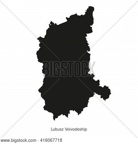 Vector Illustration Administrative Map Of Poland. Lubusz Voivodeship Map With Gminas