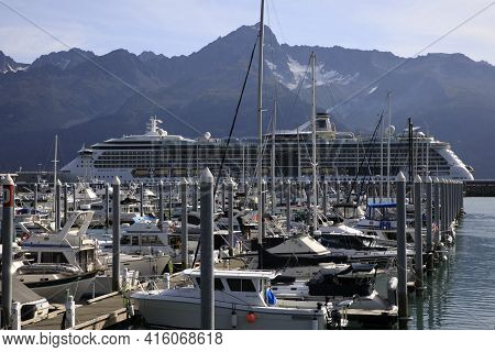 Seward, Alaska / Usa - August 08, 2019: Seward Port, Seward, Alaska, Usa