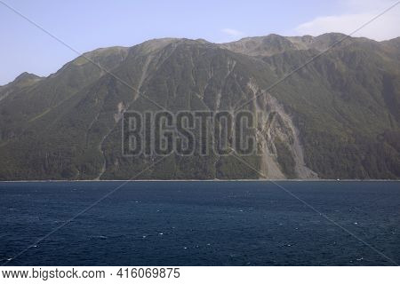 Hubbard Glacier, Alaska / Usa - August 08, 2019: View From Ship Cruise Deck Near Hubbard Glacier, Se