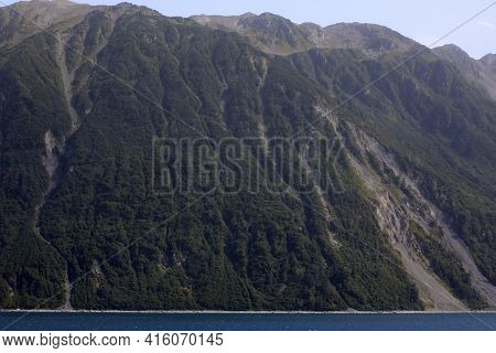 Hubbard Glacier, Alaska / Usa - August 08, 2019: View From Ship Cruise Deck Near Hubbard Glacier, Se