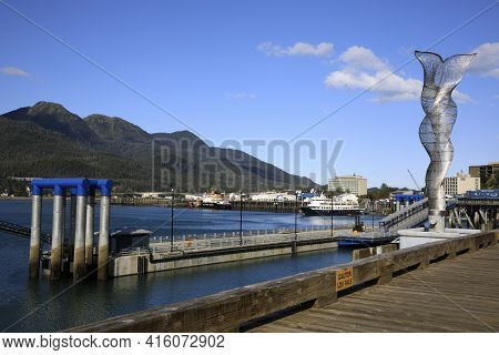 Juneau, Alaska / Usa - August 09, 2019: Juneau Port, Juneau, Alaska, Usa
