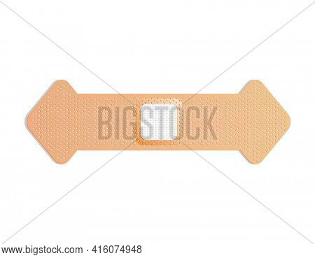 Medical plaster. Adhesive bandage or sticking plaster. Medical band aids protection patch for first aid. Protection and care.  cartoon plaster on white background