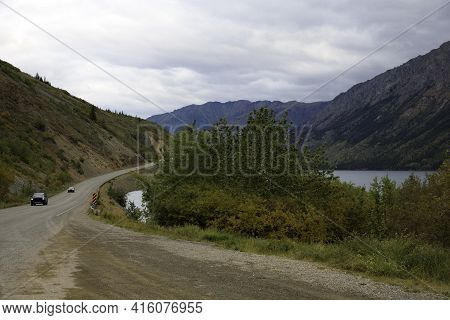 Yukon, Canada / Usa - August 10, 2019: Yukon Landscape View, Yukon, Canada, Usa