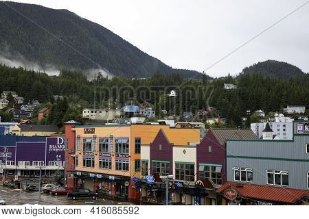 Ketchikan, Alaska / Usa - August 15, 2019: Ketchikan Town, Ketchikan, Alaska, Usa