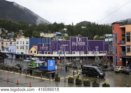 Ketchikan, Alaska / Usa - August 15, 2019: Ketchikan Town, Ketchikan, Alaska, Usa