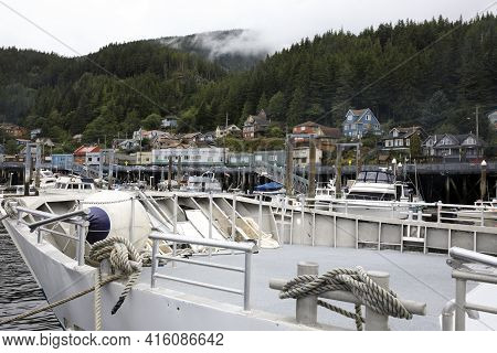 Ketchikan, Alaska / Usa - August 15, 2019: Ketchikan Town, Ketchikan, Alaska, Usa