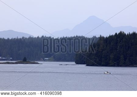 Inside Passage, Alaska / Usa - August 18, 2019: Inside Passage Coastline Landscape, Inside Passage, 