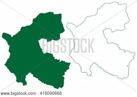 Chamba District (himachal Pradesh State, Republic Of India) Map Vector Illustration, Scribble Sketch