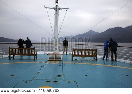 Inside Passage, Alaska / Usa - August 18, 2019: Inside Passage Coastline Landscape, Inside Passage, 