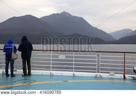 Inside Passage, Alaska / Usa - August 18, 2019: Inside Passage Coastline Landscape, Inside Passage, 