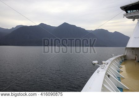 Inside Passage, Alaska / Usa - August 18, 2019: Inside Passage Coastline Landscape, Inside Passage, 