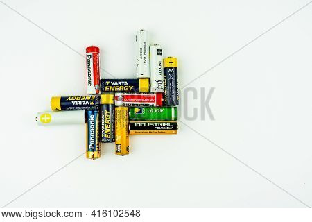 A Set Of Pen Batteries Isolated Against A White Background