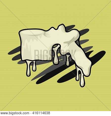 Image Of A Part Of A Human Skeleton With Paint Smudges. Human Vertebra. Vector Image.
