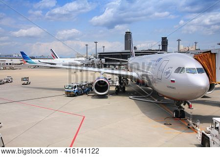 Tokyo, Japan - May 12, 2012: Aeroflot Airbus A330 At Narita International Airport, Tokyo. Narita Air