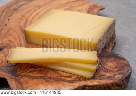 Cheese Collection, French Cheese Comte Made From Cow Milk In Region Franche-comte In France