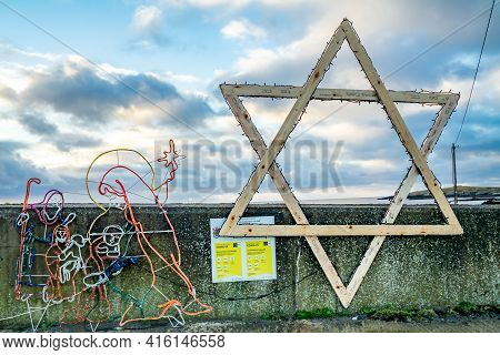 Rossbeg, Ireland - January 02 2021 : This Is Constructed By Locals For Fundraising During Christmas 