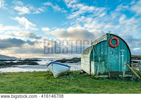 Rossbeg, County Donegal, Ireland : January 02 2021 : The Lobster Pod Is A Brillant Innovation By Nat