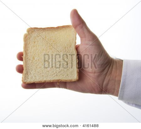 Scheibe Brot Schimmel mit weißem Hintergrund