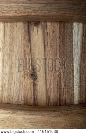 Beautiful Acacia Wood Texture. Rustic Look With Veins, Knots And Copy Space.