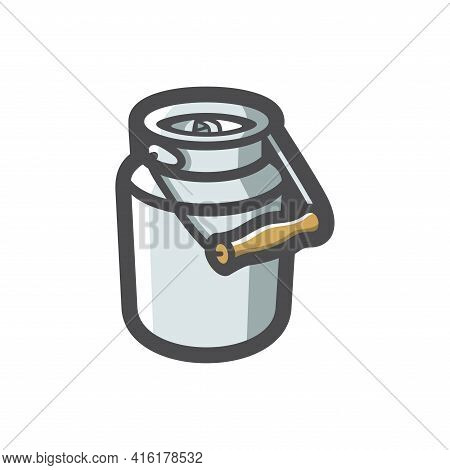 Milk Can Barrel Vector Icon Cartoon Illustration