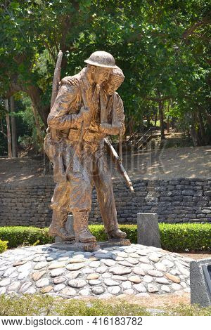 CORREGIDOR, PHILIPPINES - APRIL 3, 2016: Brothers in Arms Statue. Monument at the Pacific War Memorial on the island in Manila Bay.