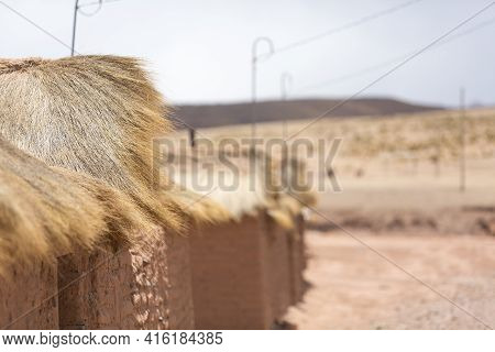 Details Of Adobe Houses In Cerrillos Village On Bolivian Altiplano Near Eduardo Avaroa Andean Fauna 
