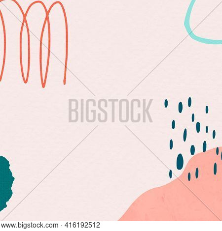 Memphis frame in pink and green abstract colorful doodle memphis drawings
